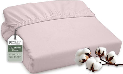 ROYALE LINENS 300 Thread Count 100% Long Staple Combed Cotton Fitted Sheet Twin by ROYALELINENS