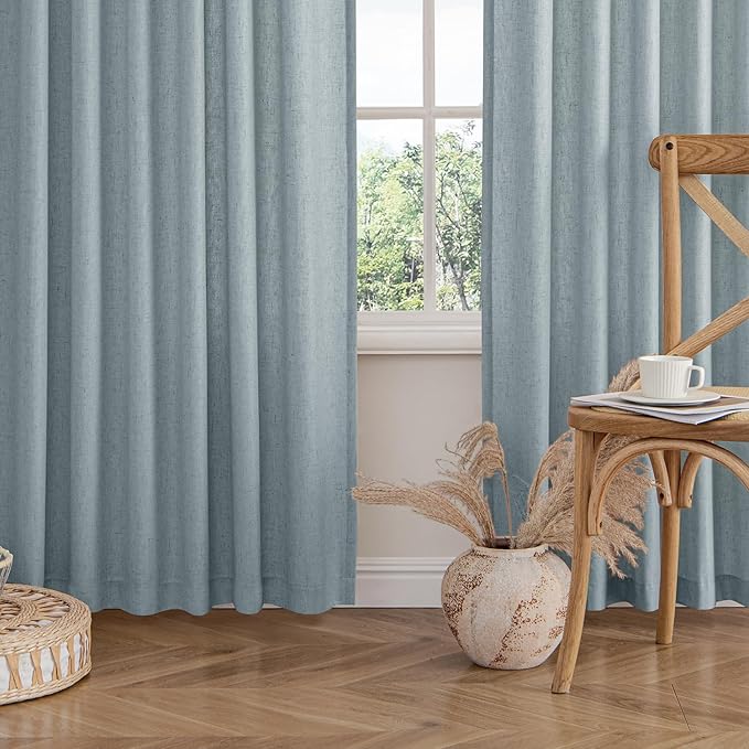MIULEE Non-See-Through Privacy Linen Curtains 2 Panels, Light Filtering Window - Image 8