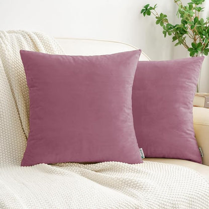 HWY 50 Purple Pink Velvet Throw Pillow Covers 18x18 Inch by HWY50