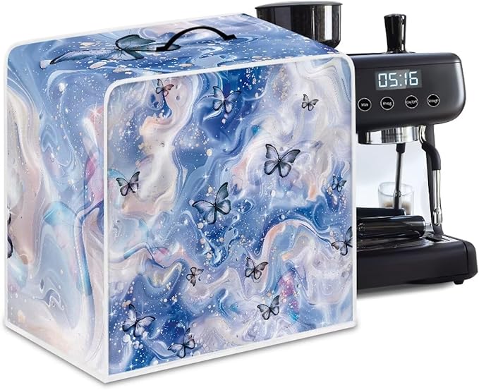 Marble Texture Butterfly Pattern Coffee Maker Covers by PJHEQOXE