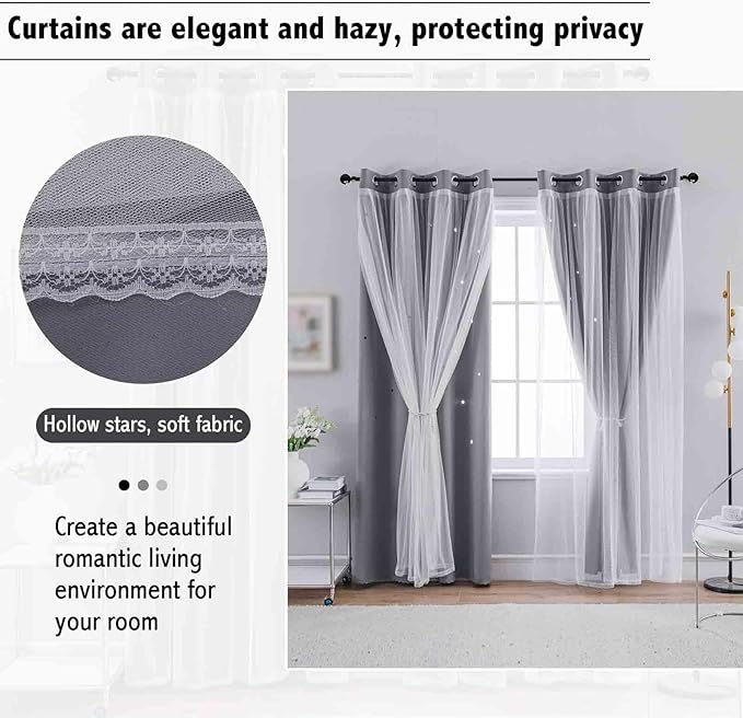 Anytime 2 Panels Star Blackout Curtains - Image 7