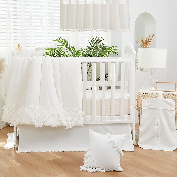 Brandream Boho Bohemian Girl Boy Baby Nursery Crib Bed Skirt Dust Ruffle - Image 4