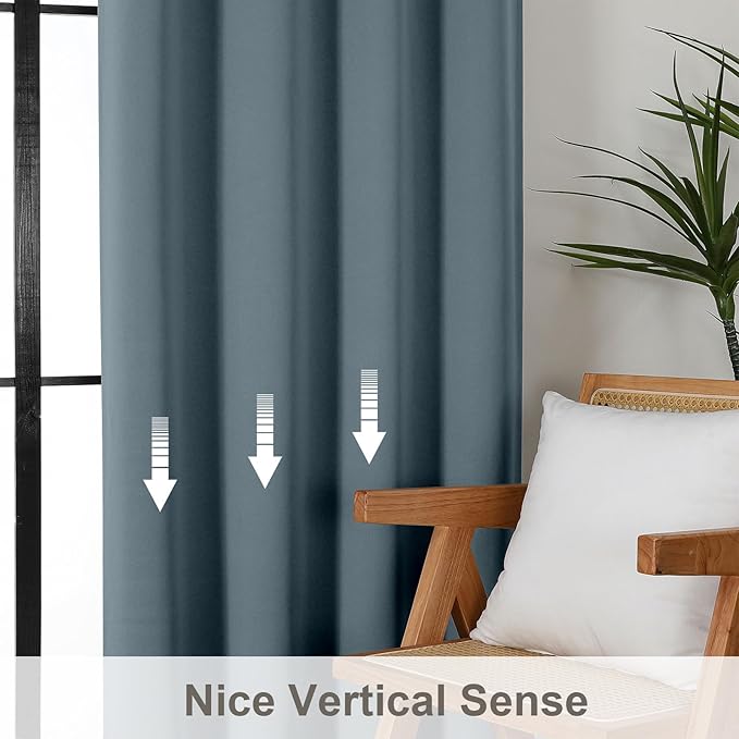 Gwine Stone Blue Blackout Curtains - Image 4