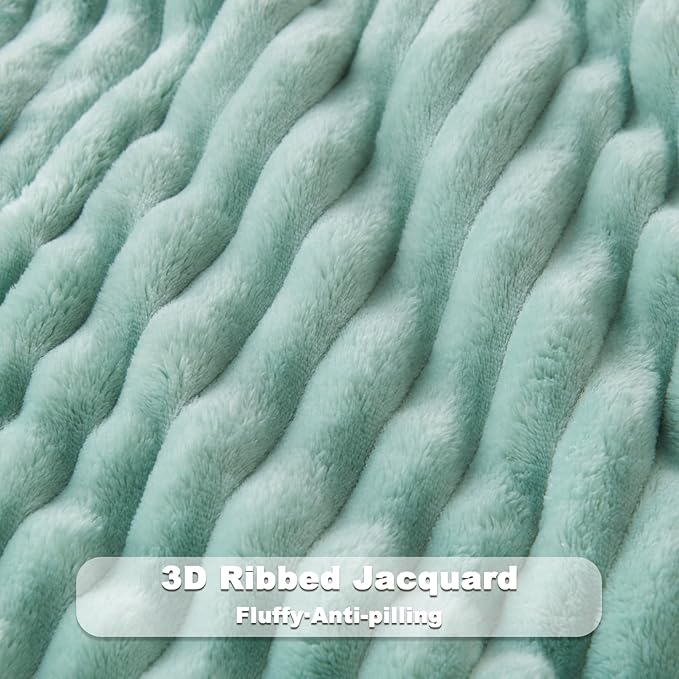 NEWCOSPLAY Super Soft Throw Blanket New Sage Green Premium Silky Flannel Fleece - Image 5