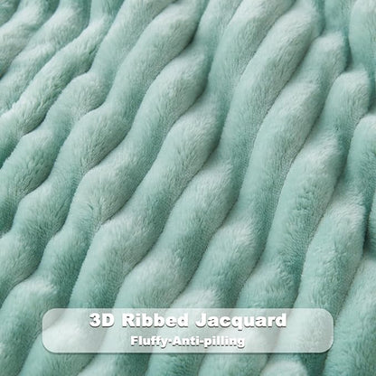 NEWCOSPLAY Super Soft Queen Blanket New Sage Green Premium Silky Flannel Fleece - Image 5