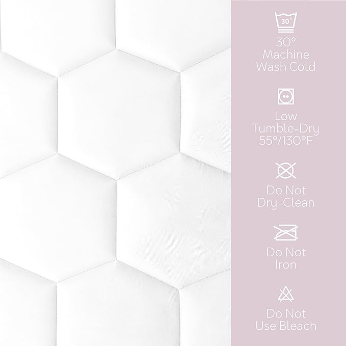 Hearth & Harbor 12 Pack King Size Quilted Fitted Mattress Pad Cover, 100% - Image 7