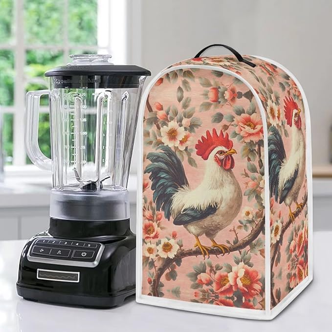 Rooster Flower Print Blender Dust Cover Stand Mixer or Coffee Maker Appliance - Image 5