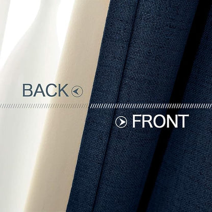 MIULEE 100% Blackout Linen Textured Curtains - Image 6