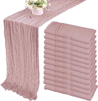 12 Pack Cheesecloth Table Runner 35x72 Inch Boho Gauze Rustic Cheese Cloth Long by Fivenl