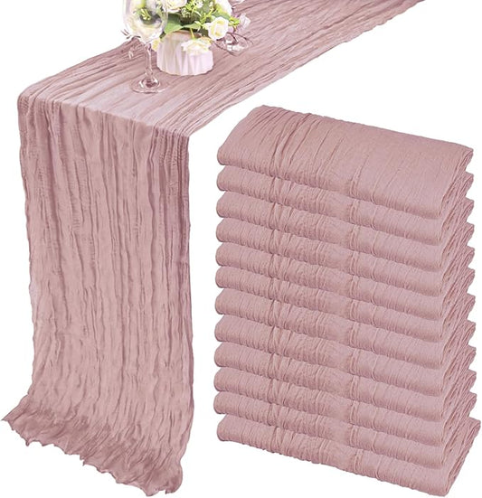 12 Pack 10Ft Cheesecloth Table Runner 35x120 Inch Boho Gauze Rustic Cheese by Fivenl