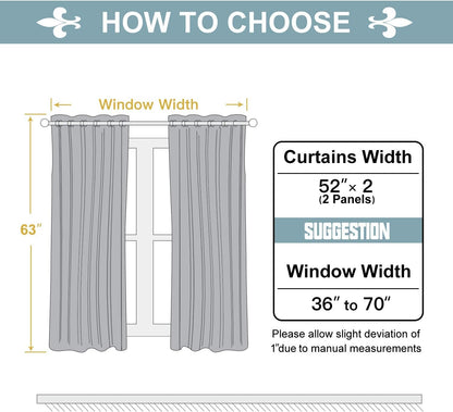 chrisdowa blackout curtains for bedroom and living room showing dimensions