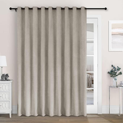 Macochico Extra Wide 100% Blackout Chenille Curtains 100" Wx102 L Thermal by Macochico