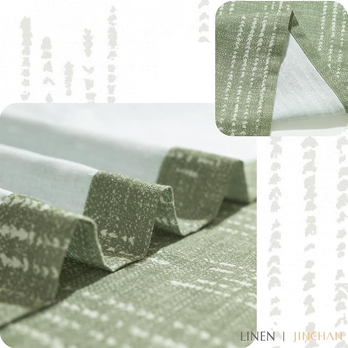 jinchan Boho Kitchen Curtains Linen Tier Curtains 24 Inches Bohemian Cafe Small - Image 6