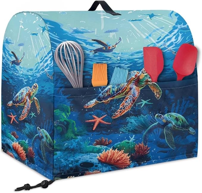Sea Turtle Mixer Cover 6-8 Qt Stand Mixer Kitchen Aid Covers Counter Food - Image 2