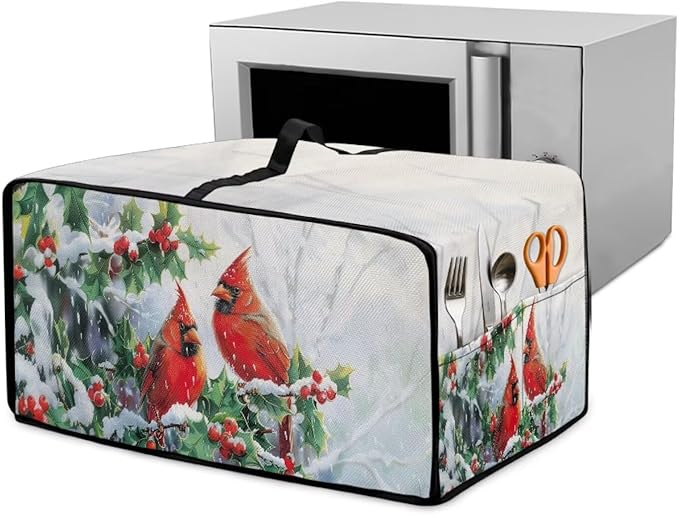 Christmas Microwave Oven Cover Air Fryer Toaster Oven Dust Cover by Garucesta