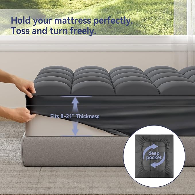 ELEMUSE RV Short Queen Grey Mattress Topper - Image 4
