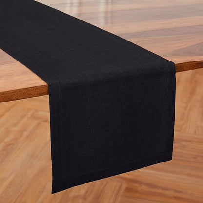 Solino Home Linen Black Table Runner 90 Inches Long by SolinoHome