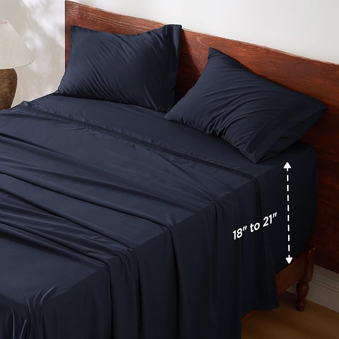 Bedsure Twin XL Sheets Dorm Bedding, GentleSoft Breathable Extra Long Twin by BEDSURE