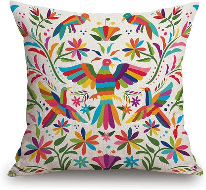 TSSOHU Throw Pillow Cover Colorful Mexican Style Pillow Case Decorative 18 x 18 - Image 2