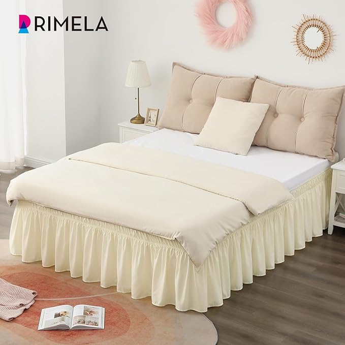 RIMELA Bed Skirt King Size 12 Inch Drop, Wrap Around Elastic Bedskirt Solid - Image 7
