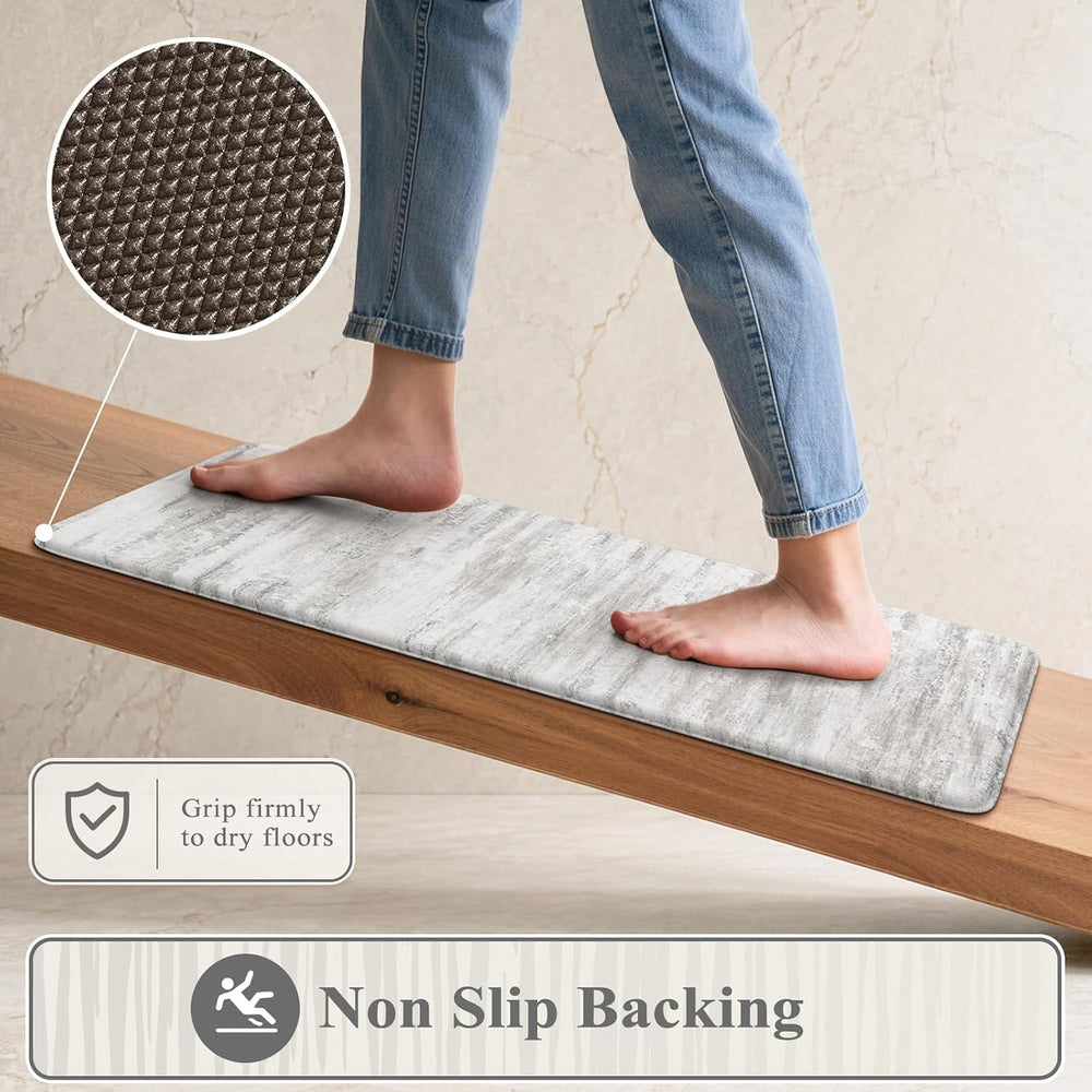 KIMODE Anti Fatigue Kitchen Mats for Floor, Abstract Farmhouse Kitchen Rugs