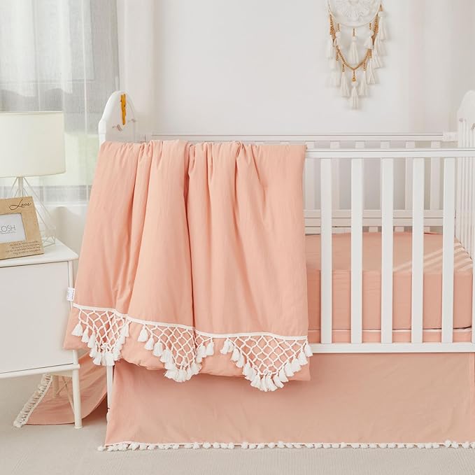 Brandream Boho Bohemian Girl Baby Nursery Crib Bed Skirt 100% Cotton Pleated - Image 5