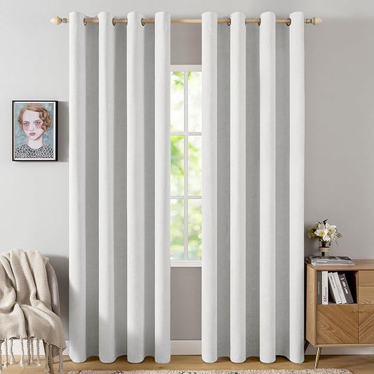 MIULEE 100% Blackout Linen Textured Curtains by MIULEE