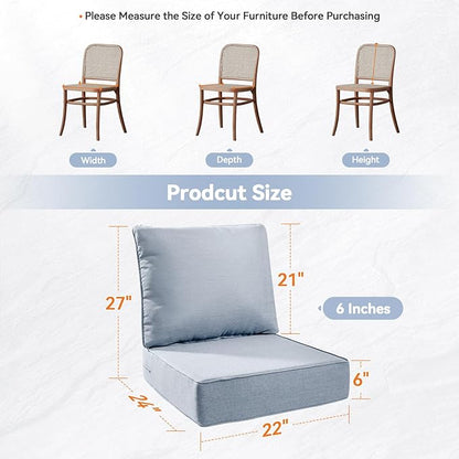 6" Thick Outdoor Cushions 22x24x6, 1-Set Deep Seat Patio Cushions - Image 9