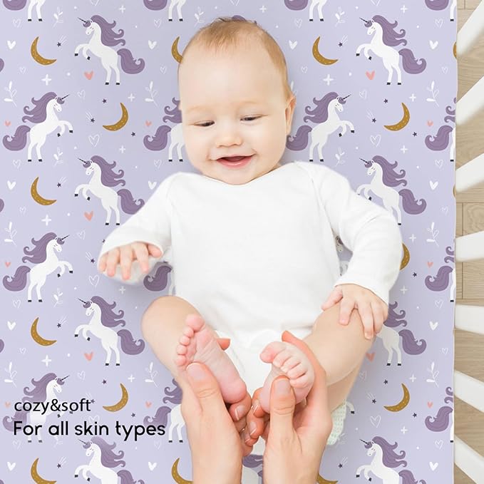Yoofoss Pack and Play Sheets Fitted, Mini Crib Sheets 2-Pack - Image 4