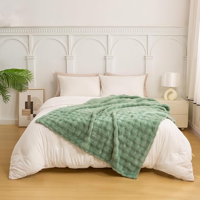 YUSOKI Luxury 3D Bubble Throw Blanket 2lb, All Ages, Home Decoration - Image 4