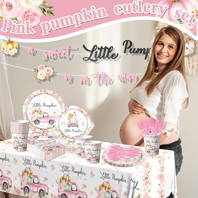 Little Pumpkin Baby Shower Party Decorations Tableware, Napkins - Image 6