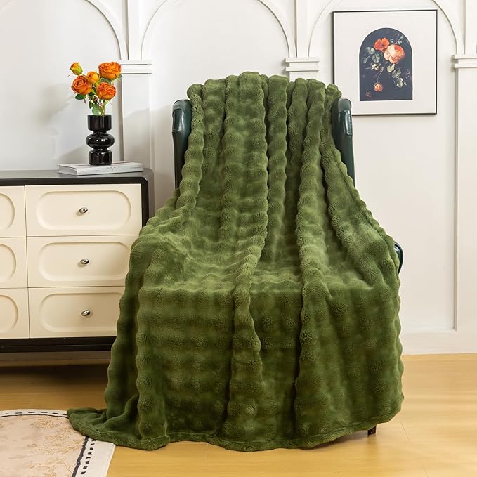 YUSOKI Luxury 3D Bubble Throw Blanket 2lb, All Ages, Home Decoration - Image 2