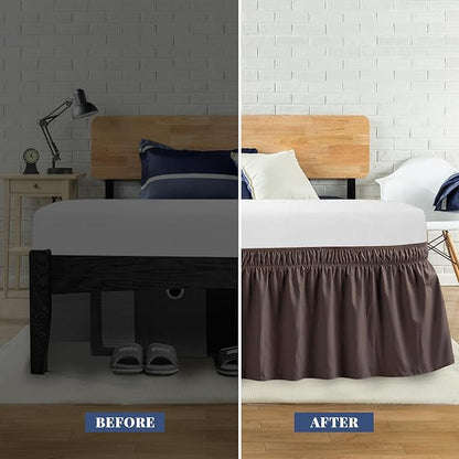Twin Bed Skirt, Elastic Wrap Around Bed Skirt Twin Size, Bed Skirts - Image 3