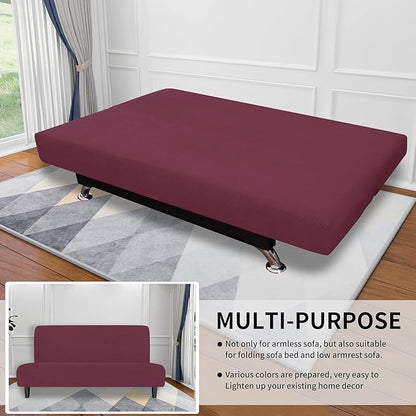 Easy-Going Stretch Futon Slipcover Armless Futon Bed Cover Furniture Protector - Image 4