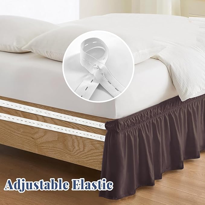 Twin Bed Skirt, Elastic Wrap Around Bed Skirt Twin Size, Bed Skirts - Image 4