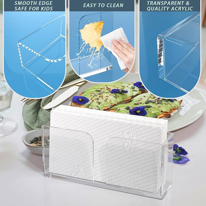 Napkin Holder, Vertical Rectangular Disposable Hand Towel Holder - Image 5