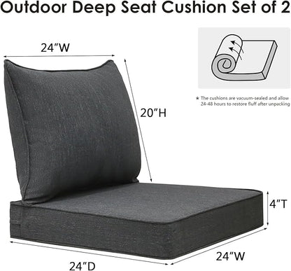 Outdoor Patio Chair Cushions Set, Water-Repellent, Fade Resistant, Deep Seat - Image 5