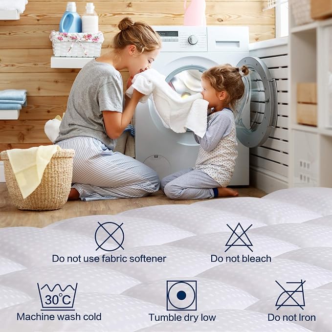 COHOME King Size Mattress Topper Extra Thick Cooling Mattress Pad 400TC Cotton - Image 7