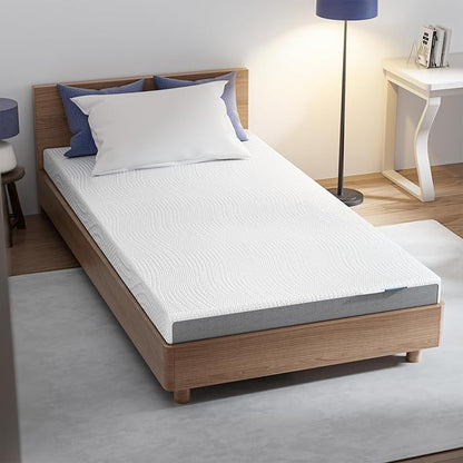 Cooling Mattress Topper Twin Size 2 Inch, Cooling Gel & Bamboo Charcoal Memory - Image 9