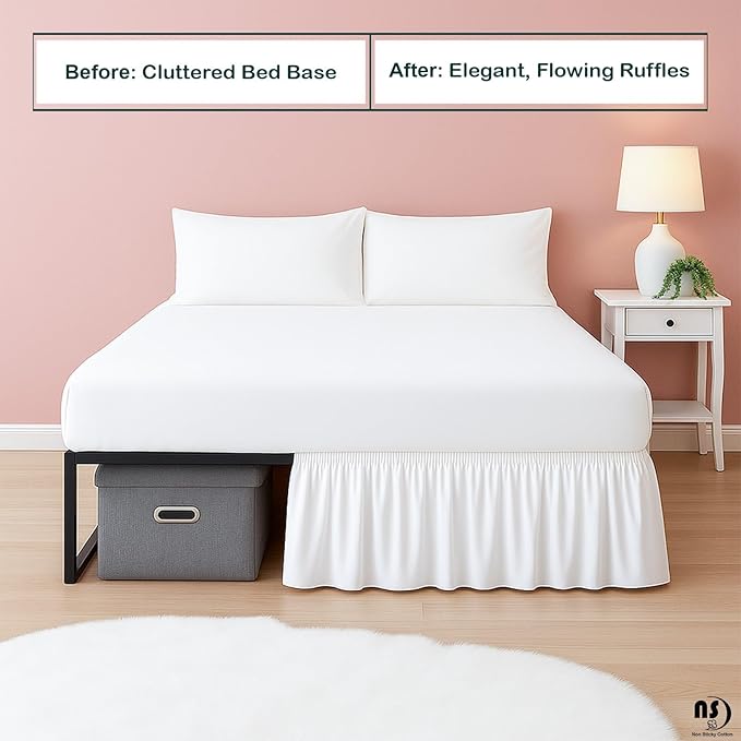 Ruffled Bed Skirt with Split Corners - Image 7