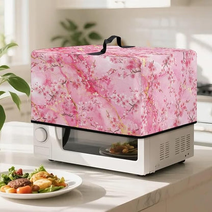 Microwave Oven Cover, Marble Flower Dustproof Machine Protector Decorative - Image 3