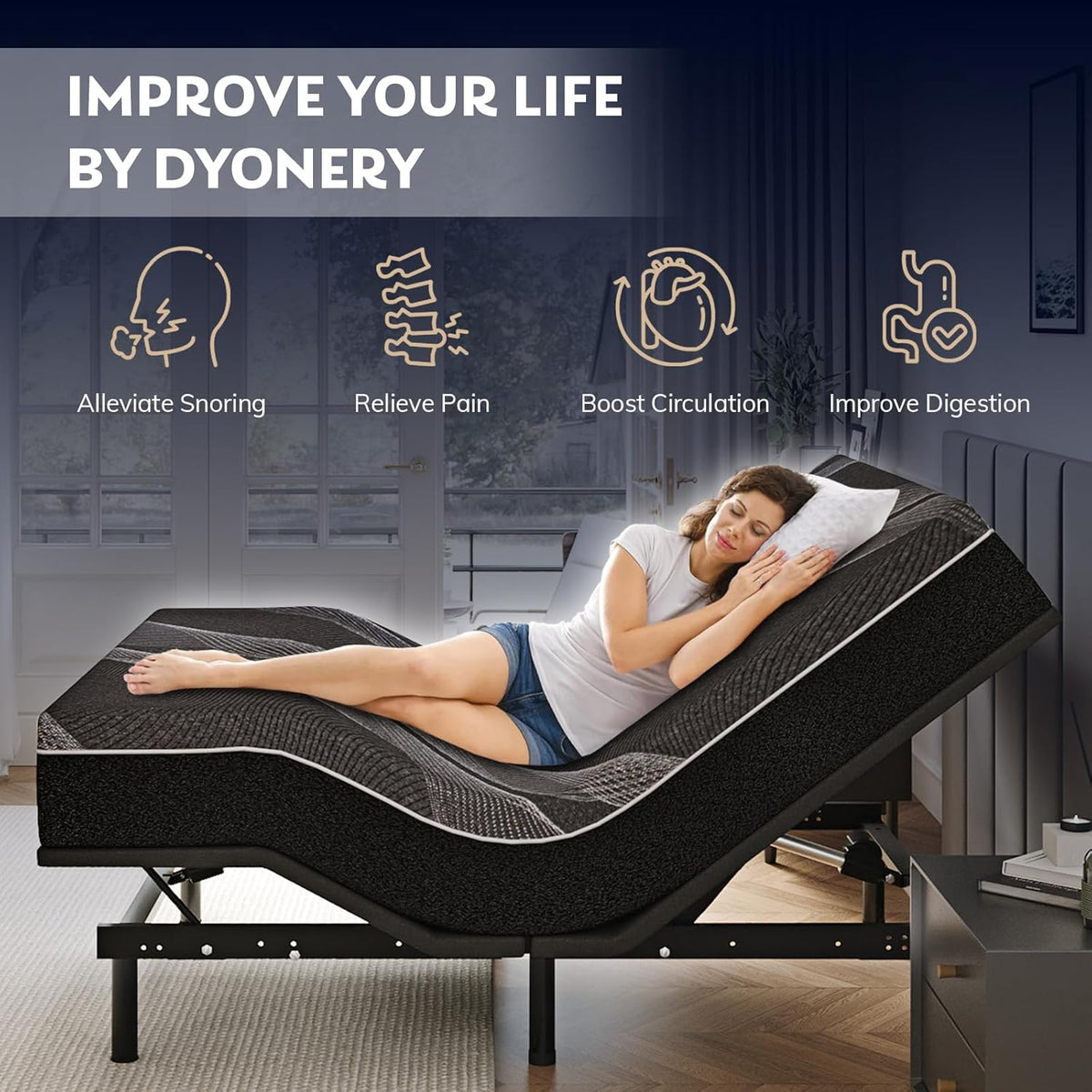 dyonery full size adjustable bed frame + 12, close-up detail