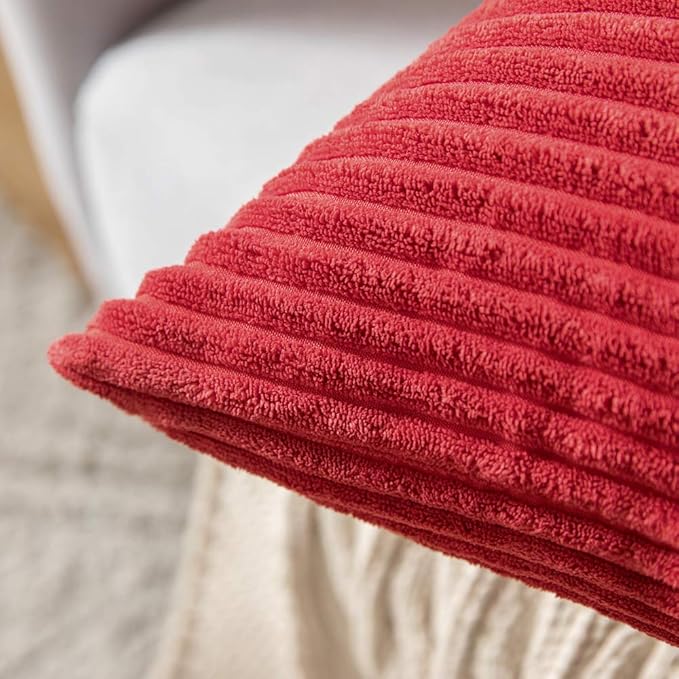 MIULEE Winter Pack of 2 Corduroy Pillow Covers 12 x 20 Inch Lumbar Christmas - Image 3