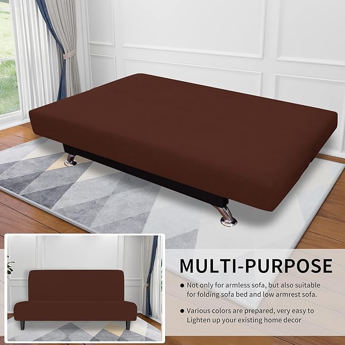 Easy-Going Stretch Futon Slipcover Armless Sofa Cover Furniture Protector - Image 4