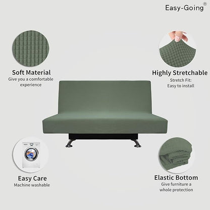 Easy-Going Stretch Futon Slipcover Armless Futon Bed Cover Furniture Protector - Image 3