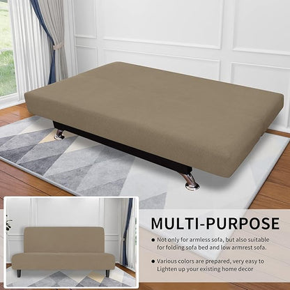 Easy-Going Stretch Futon Slipcover Armless Futon Bed Cover Furniture Protector - Image 5