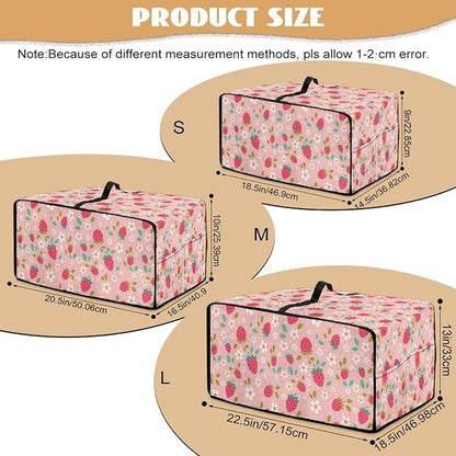 Pink Strawberry Cherry Blossom Print Microwave Oven Dust Cover Toaster Oven - Image 7