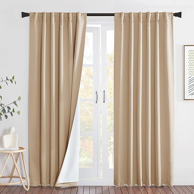 NICETOWN Thermal Insulated 100% Blackout Curtains, Dust Isolate Noise Reducing - Image 2