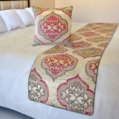 The HomeCentric King/Queen/Twin Pink Decorative CA King 86"x18" Bed Runner - Image 4