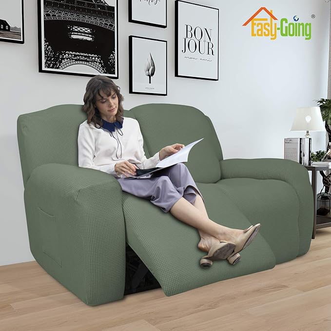 Easy-Going 6 Pieces Recliner Loveseat Stretch Sofa Slipcover Sofa Cover - Image 2